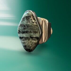 Jay King DTR Sterling Silver Green Dragon Mountain Stone Statement Ring SZ 5.25